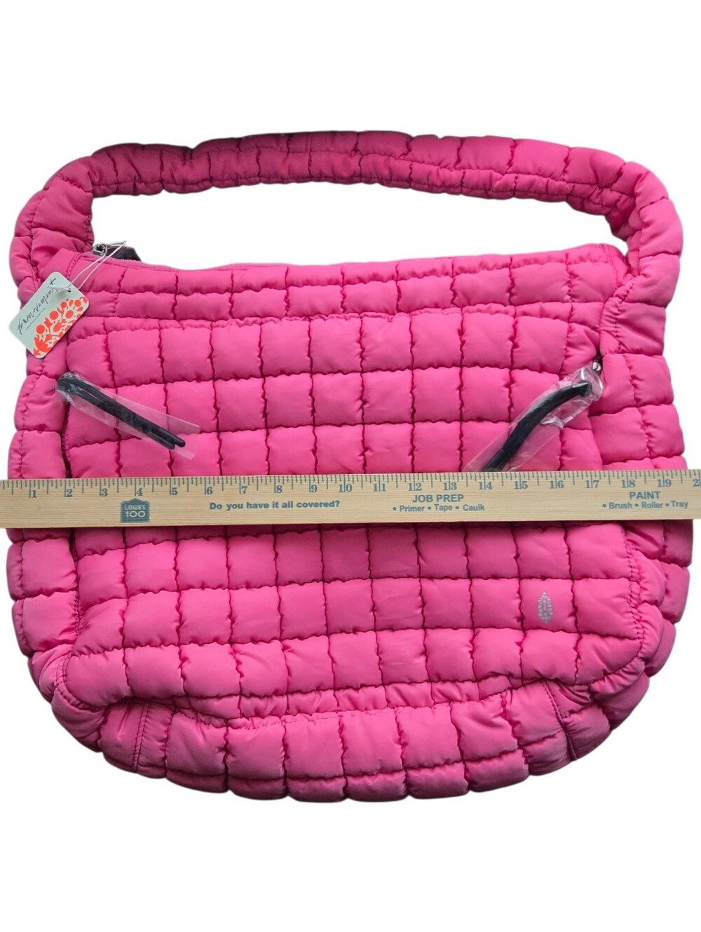 FP Movement Quilted Carryall Puffer Tote Bag Bubblegum Pink Oversized NWT - Picture 12 of 13